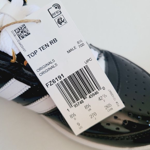 NEW Adidas OG Top Ten RB Patent Leather Shoes FZ6191 Size 9 Black - Picture 8 of 8